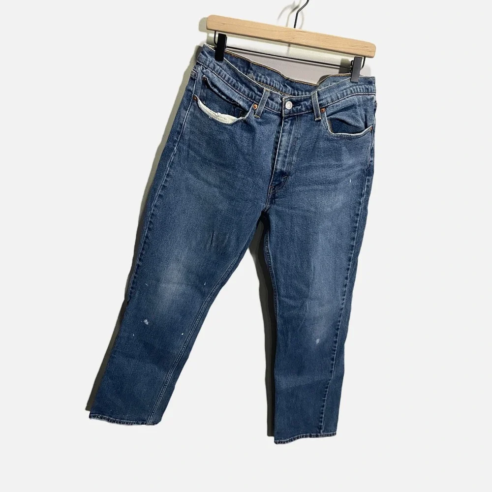 Levis 514 Straight Fit‎ Mens Jeans W36 L32 Medium Wash Blue Denim 00514-0402
